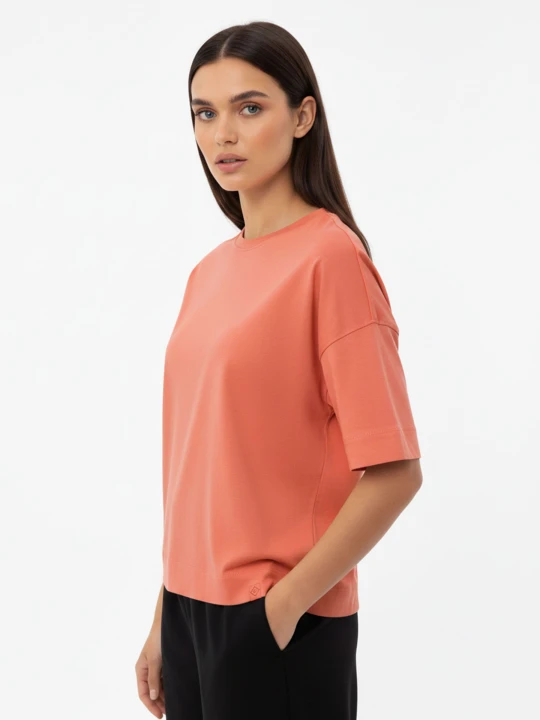 Zdjęcie produktu Bawełniany t-shirt, Comfort Fit, T-FLAME Volcano Koralowy