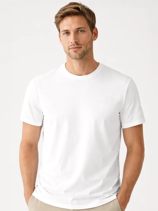 Zdjęcie produktu Bawełniany t-shirt, Comfort Fit, T-INDU Volcano Biały