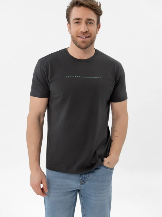Zdjęcie produktu Bawełniany t-shirt, Comfort Fit, T-KLIR Volcano Grafitowy