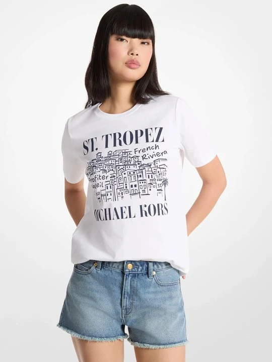 Zdjęcie produktu Bawełniany T-shirt St. Tropez Michael Kors BIAŁY (Biały)
