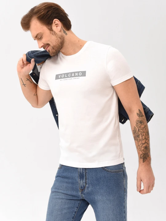 Zdjęcie produktu Bawełniany t-shirt T-HOLOGRAM Volcano Biały