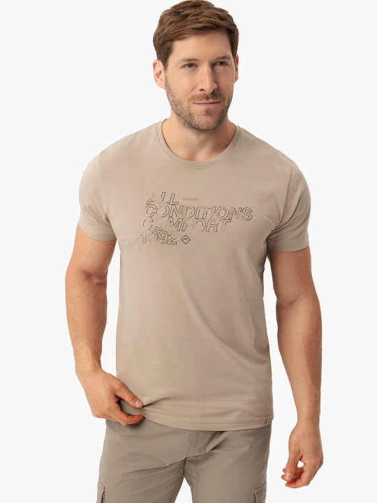 Zdjęcie produktu Bawełniany t-shirt T-TON Volcano Beżowy