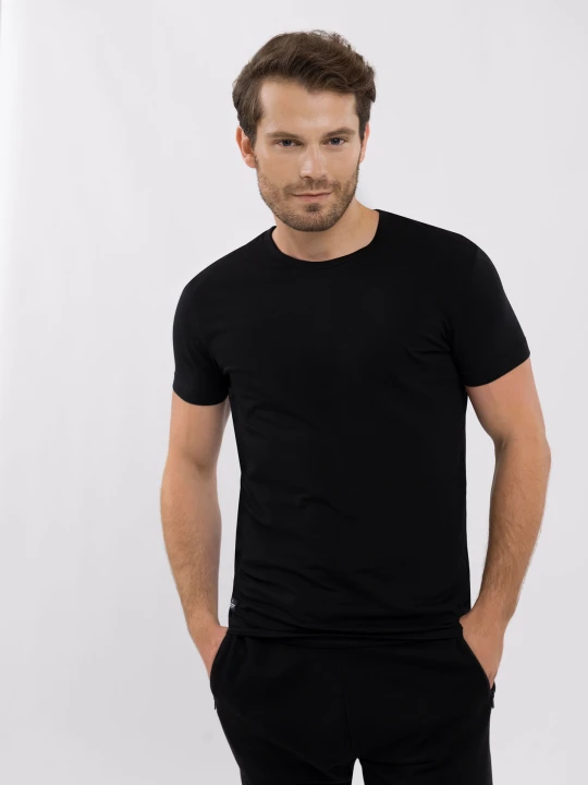 Zdjęcie produktu Bawełniany t-shirt w dwupaku T-CLONE Volcano Czarny - Czarny