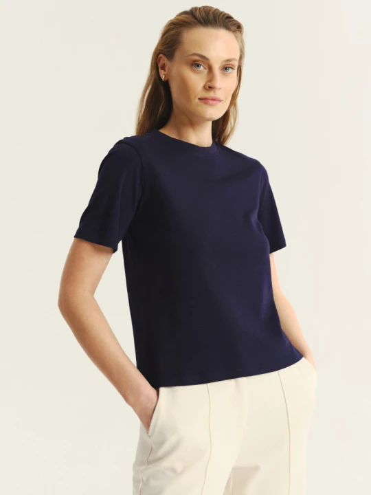 Zdjęcie produktu Bawełniany t-shirt w granatowym kolorze Greenpoint