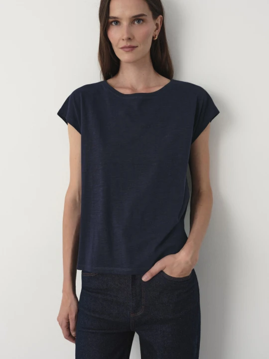 Zdjęcie produktu Bawełniany t-shirt w granatowym kolorze Greenpoint