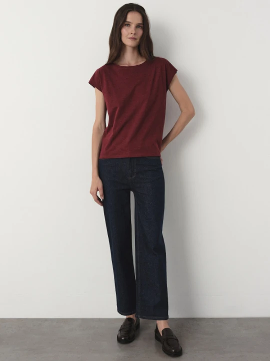 Zdjęcie produktu Bawełniany t-shirt w kasztanowym kolorze Greenpoint