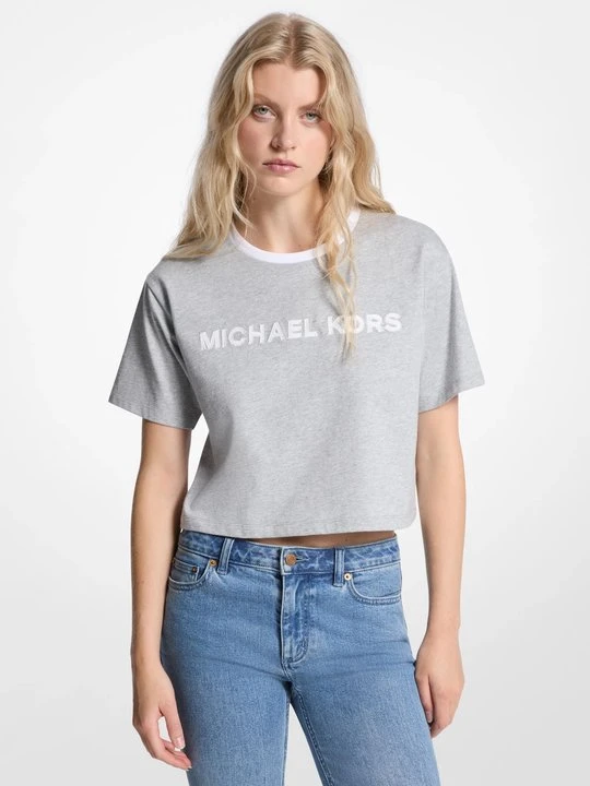 Zdjęcie produktu Bawełniany T-shirt z aplikacją Michael Kors
