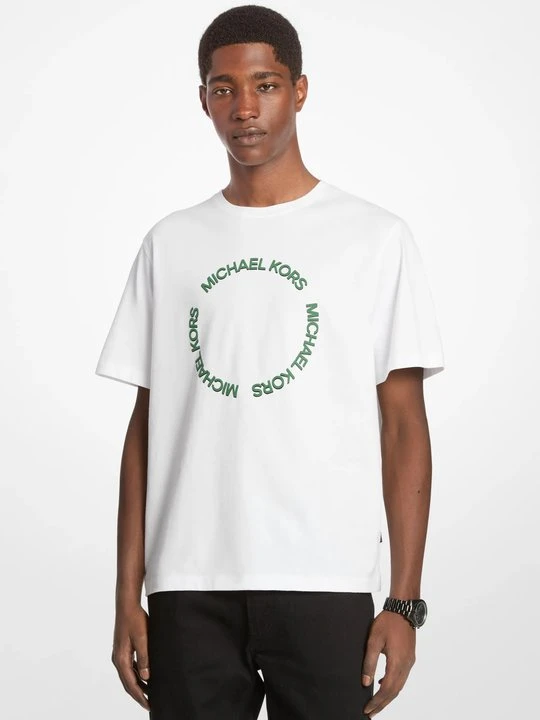 Zdjęcie produktu Bawełniany T-shirt z haftowanym logo Michael Kors BIAŁY (Biały)