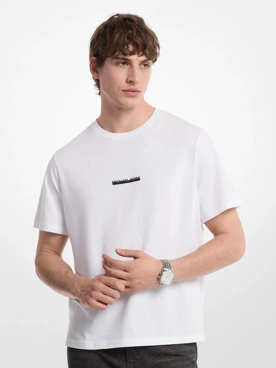 Zdjęcie produktu Bawełniany T-shirt z logo Michael Kors BIAŁY (Biały)