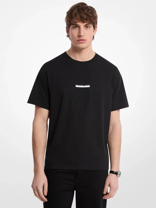 Zdjęcie produktu Bawełniany T-shirt z logo Michael Kors CZARNY (Czarny)