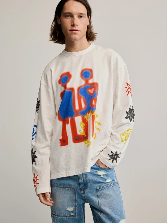Zdjęcie produktu Bawełniany t-shirt z nadrukiem Desigual biały