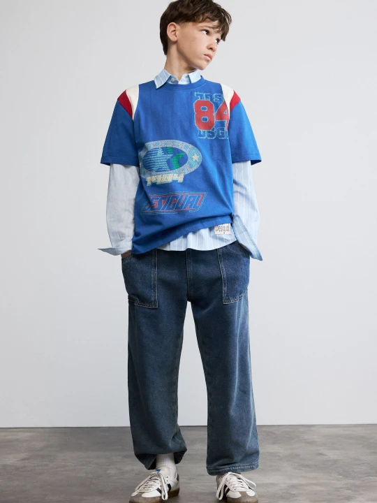Zdjęcie produktu Bawełniany t-shirt z nadrukiem Desigual czerwony