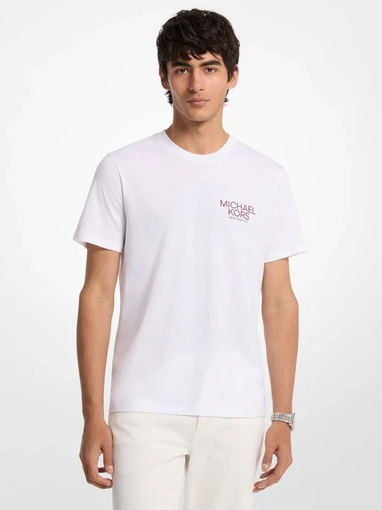 Zdjęcie produktu Bawełniany T-shirt z nadrukiem Michael Kors BIAŁY (Biały)