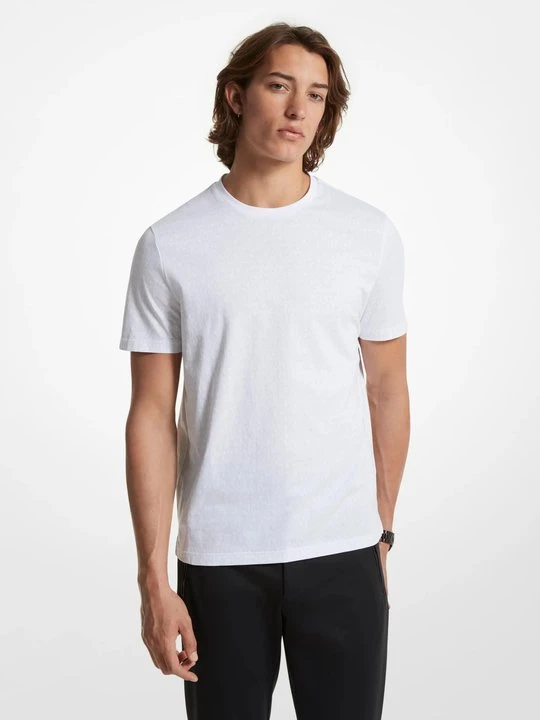 Zdjęcie produktu Bawełniany T-shirt z nadrukiem z charakterystycznym logo Michael Kors BIAŁY (Biały)
