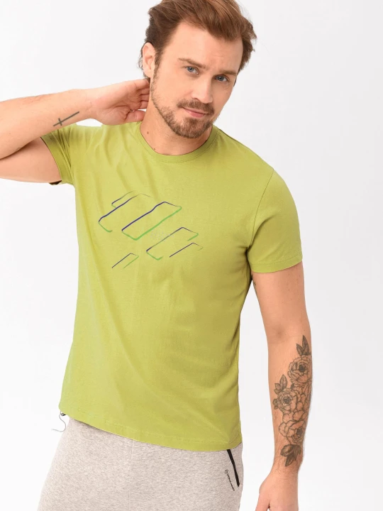 Zdjęcie produktu Bawełniany t-shirt z printem T-LASER Volcano Limonkowy