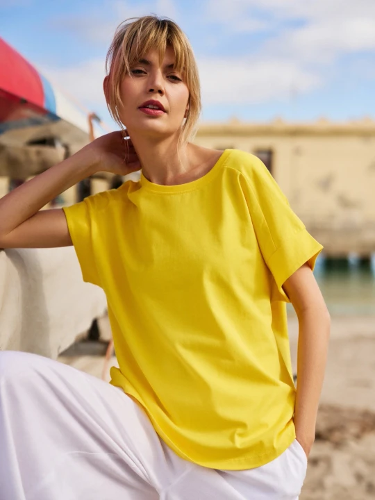 Zdjęcie produktu Bawełniany t-shirt żółty Moodo