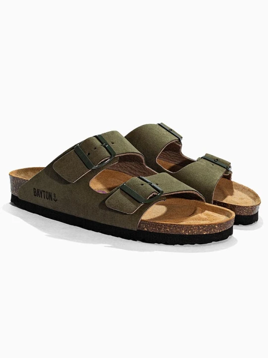 Zdjęcie produktu BAYTON Klapki "Atlas" w kolorze khaki rozmiar: 36
