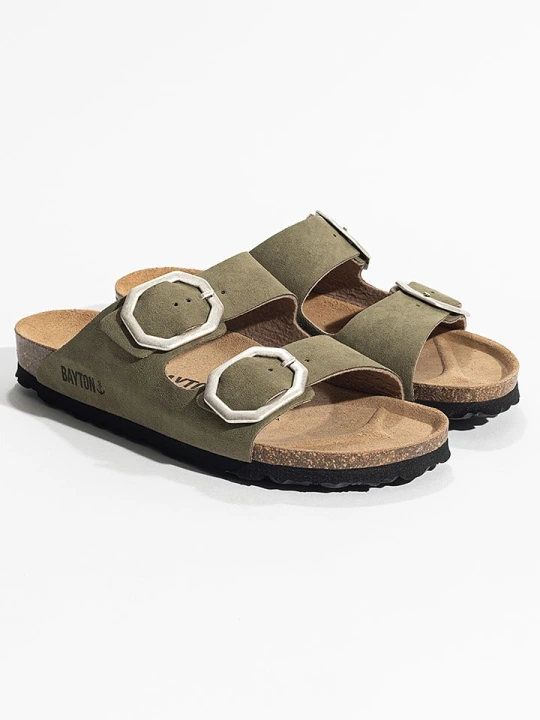 Zdjęcie produktu BAYTON Klapki "Atlas" w kolorze khaki rozmiar: 37