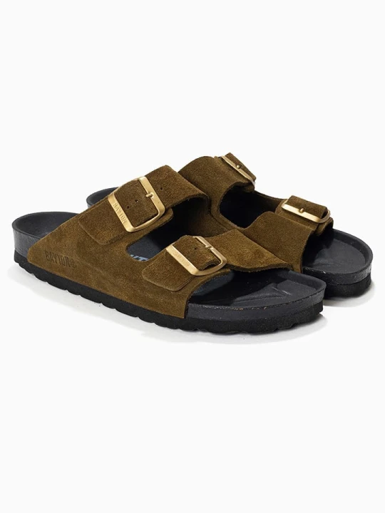 Zdjęcie produktu BAYTON Skórzane klapki "Atlas" w kolorze khaki rozmiar: 37