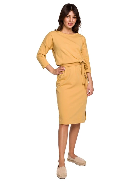 Zdjęcie produktu Be Wear Sukienka w kolorze musztardowym rozmiar: XL