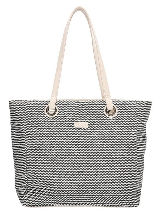 Zdjęcie produktu Beagles Shopper bag "Formentera" w kolorze kremowo-czarnym - 50 x 35 x 16 cm rozmiar: onesize