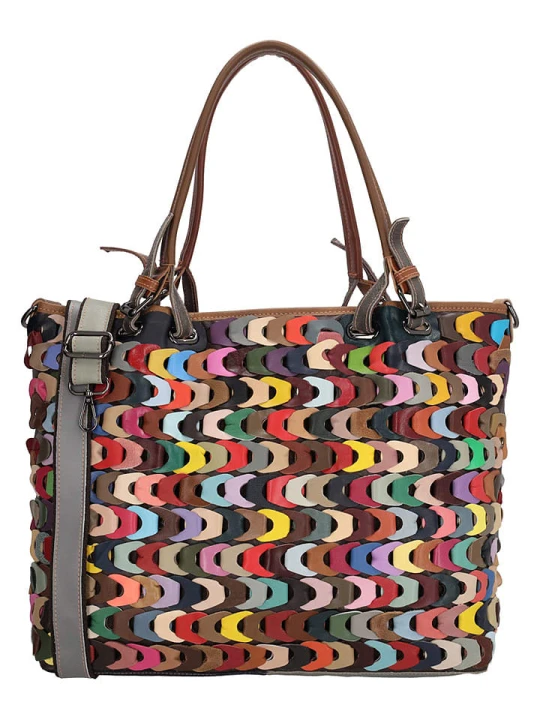 Zdjęcie produktu Beagles Skórzana torebka ze wzorem - 38 x 29 x 15 cm rozmiar: onesize