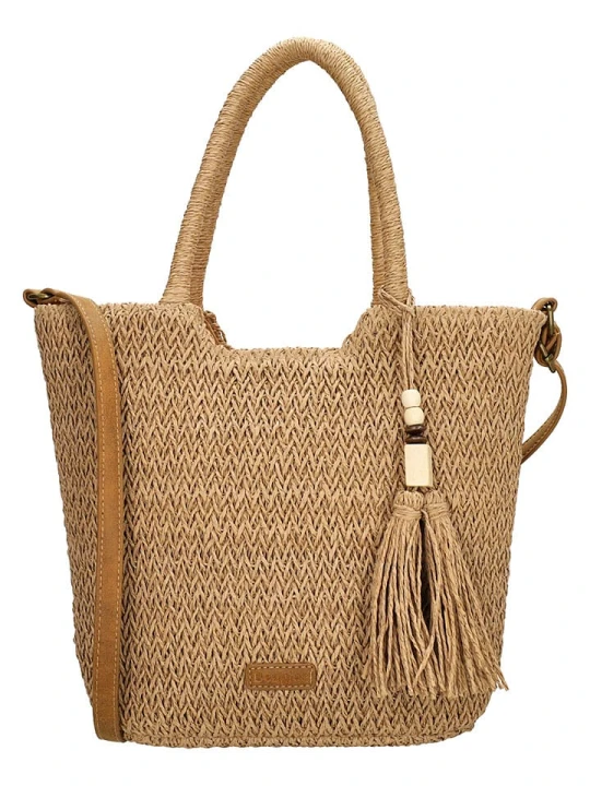 Zdjęcie produktu Beagles Torebka "Lanzarote" w kolorze jasnobrązowym - 35 x 26 x 11 cm rozmiar: onesize