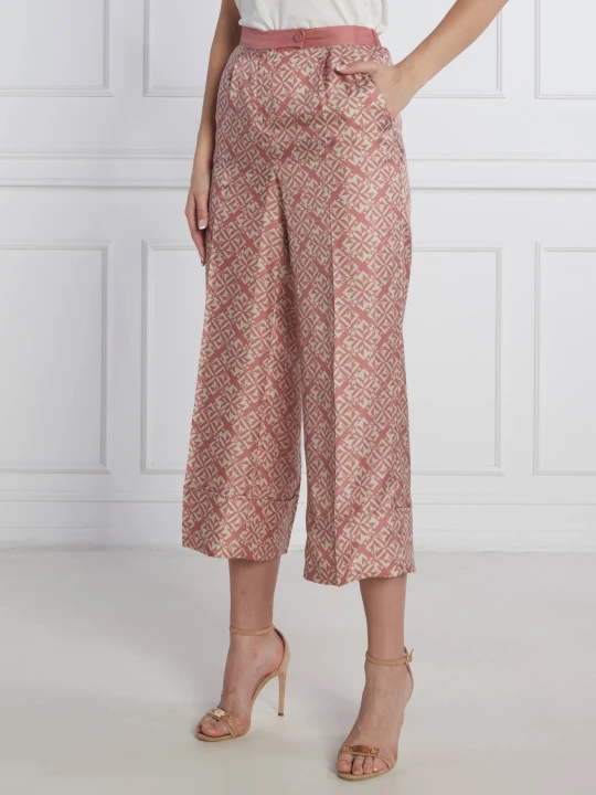 Zdjęcie produktu Beatrice B Jedwabne spodnie | Relaxed fit pudrowy róż