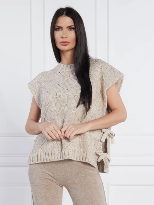 Zdjęcie produktu Beatrice B Kamizelka GILET | Regular Fit | z dodatkiem wełny beżowy