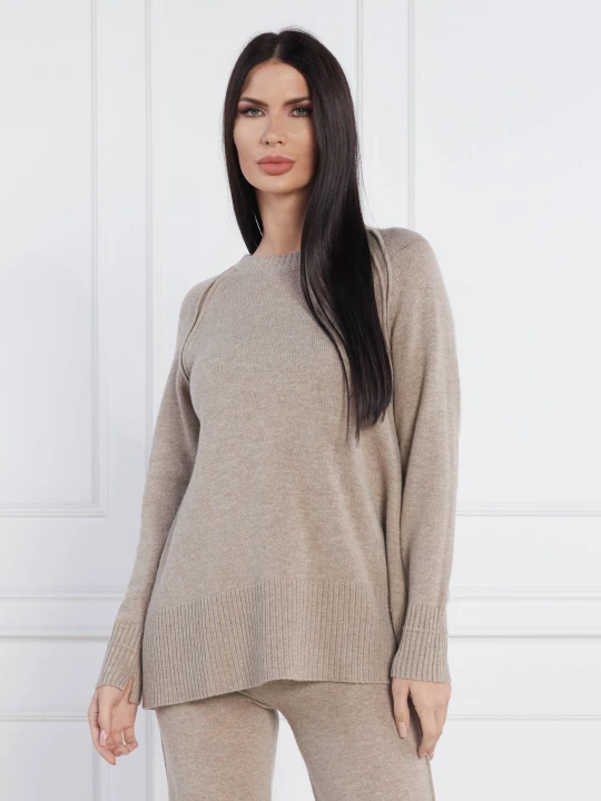 Zdjęcie produktu Beatrice B Wełniany sweter MAGLIA | Regular Fit | z dodatkiem kaszmiru brązowy