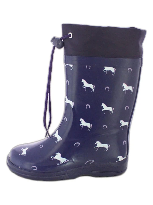 Zdjęcie produktu Beck Kalosze "Horses" w kolorze granatowym rozmiar: 30