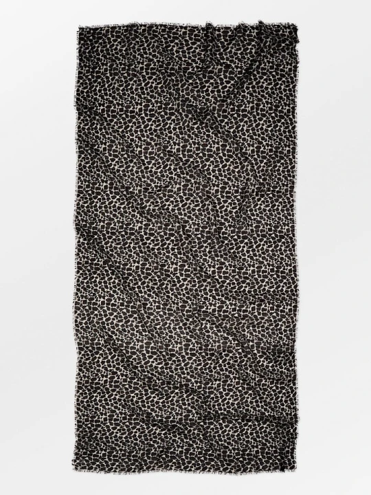 Zdjęcie produktu Becksöndergaard Wełniany szal w kolorze jasnoszaro-czarnym - 200 x 100 cm rozmiar: onesize
