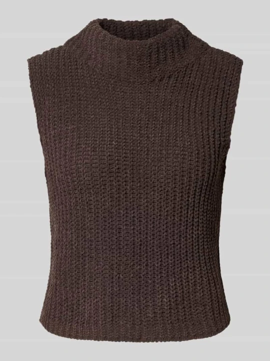 Zdjęcie produktu bejrękawnik o kroju slim fit ze stójką Monari Czekoladowy
