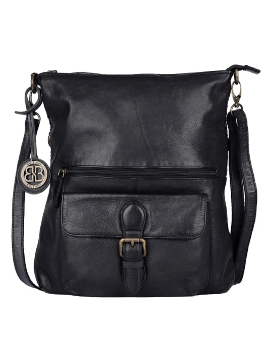 Zdjęcie produktu Bellicci Skórzana torebka "Eva" w kolorze czarnym - 34 x 29 x 4, 5 cm rozmiar: onesize
