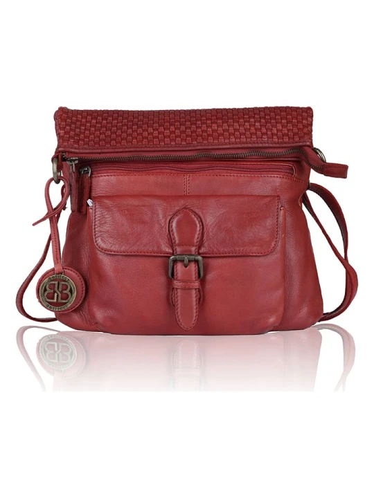 Zdjęcie produktu Bellicci Skórzana torebka "Eva" w kolorze czerwonym - 34 x 29 x 4, 5 cm rozmiar: onesize