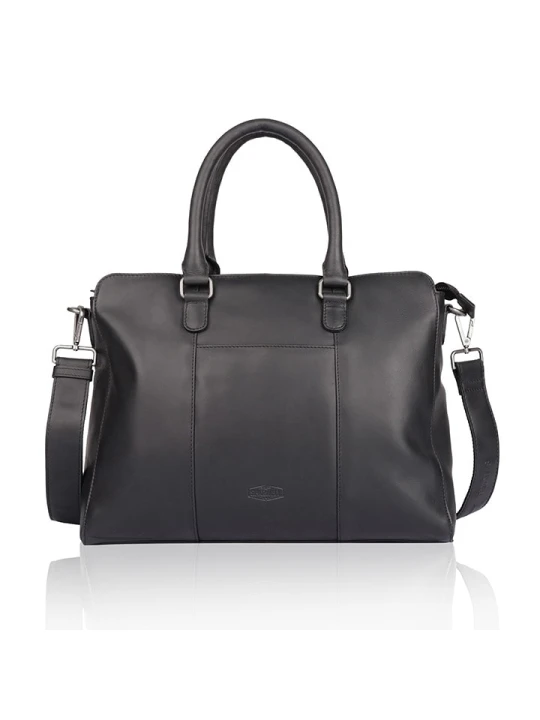 Zdjęcie produktu Bellicci Skórzana torebka "Kady" w kolorze czarnym - 42 x 30 x 11 cm rozmiar: onesize