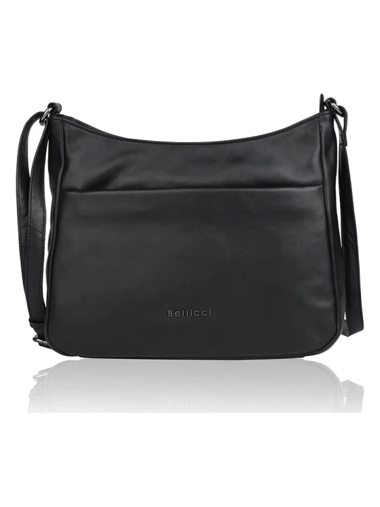 Zdjęcie produktu Bellicci Skórzana torebka "Sidney" w kolorze czarnym - 30 x 25 x 8 cm rozmiar: onesize
