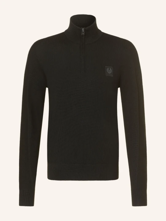 Zdjęcie produktu Belstaff Sweter Typu Troyer Colden Z Wełny Merynosowej schwarz CZARNY