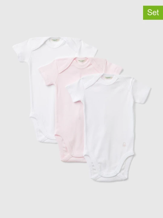 Zdjęcie produktu Benetton Body (3 szt.) w kolorze biało-jasnoróżowym rozmiar: 56