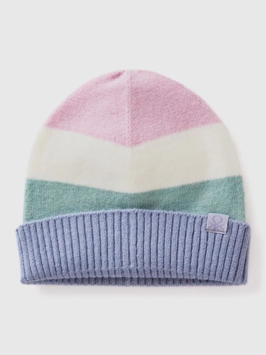 Zdjęcie produktu Benetton Czapka w kolorze jasnoróżowo-turkusowo-fioletowym rozmiar: 104