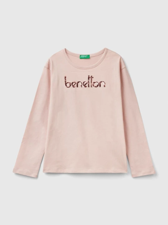 Zdjęcie produktu Benetton Koszulka w kolorze jasnoróżowym rozmiar: 150