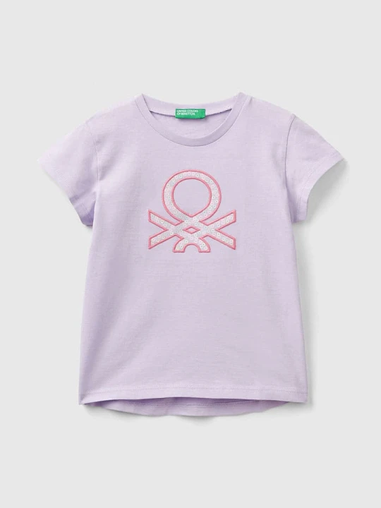 Zdjęcie produktu Benetton Koszulka w kolorze lawendowym rozmiar: 82