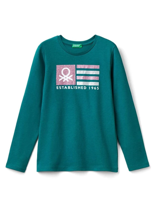 Zdjęcie produktu Benetton Koszulka w kolorze zielonym rozmiar: 122