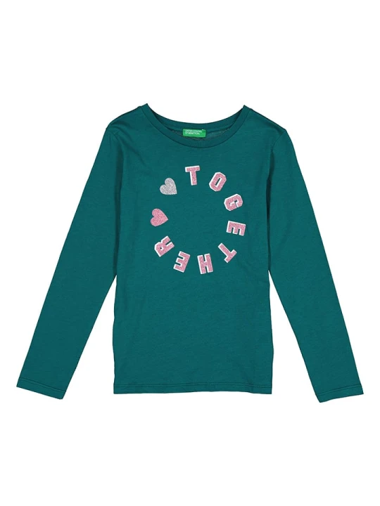 Zdjęcie produktu Benetton Koszulka w kolorze zielonym rozmiar: 160