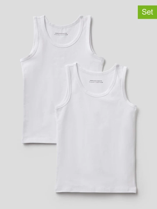 Zdjęcie produktu Benetton Podkoszulki (2 szt.) w kolorze białym rozmiar: 90