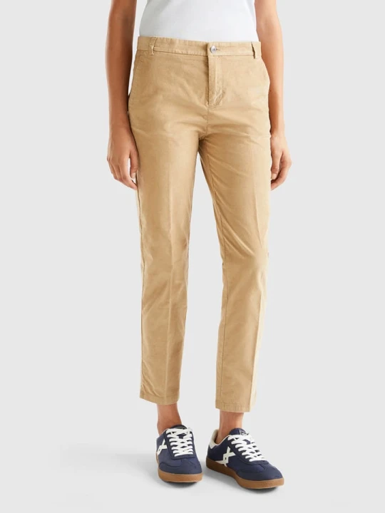 Zdjęcie produktu Benetton Spodnie chino w kolorze beżowym rozmiar: 32