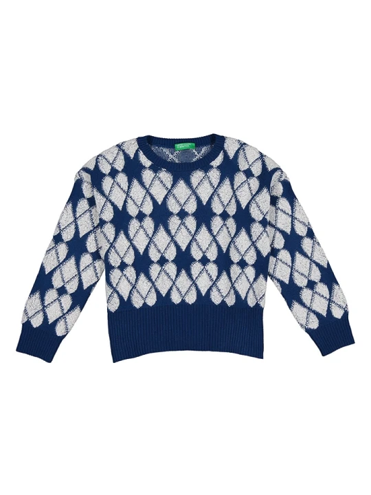 Zdjęcie produktu Benetton Sweter w kolorze granatowo-białym rozmiar: 130