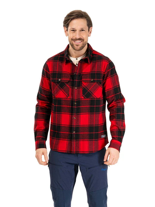 Zdjęcie produktu Bergans Koszula flanelowa "Nordmarka" - Relaxed fit - w kolorze czerwono-czarnym rozmiar: L