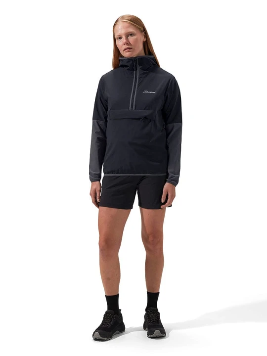 Zdjęcie produktu Berghaus Kurtka przeciwwiatrowa "Wandermoor" w kolorze czarno-szarym rozmiar: 38