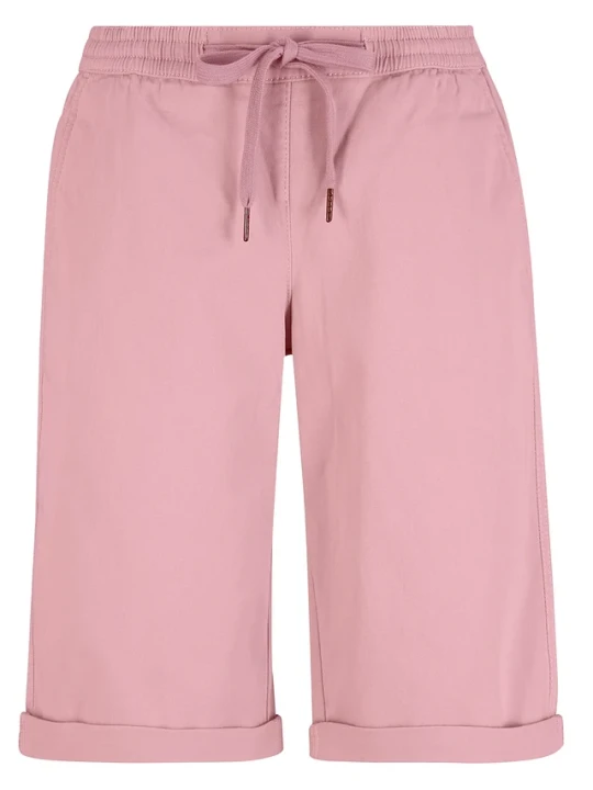 Zdjęcie produktu Bermudy z wygodną talią z mieszanki bawełny BonPrix różowy